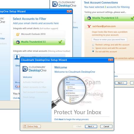 Installation wizard screens.
